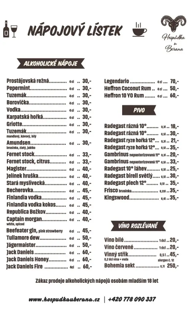 Menu_Hospůdka u Berana_Vítkov_immagine_3