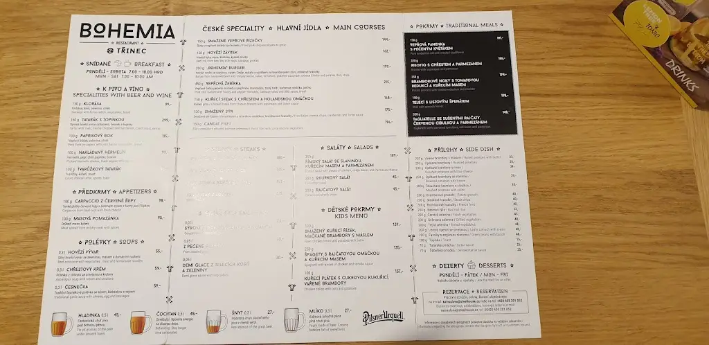 Menu_Restaurace BOHEMIA Třinec_Třinec_immagine_2