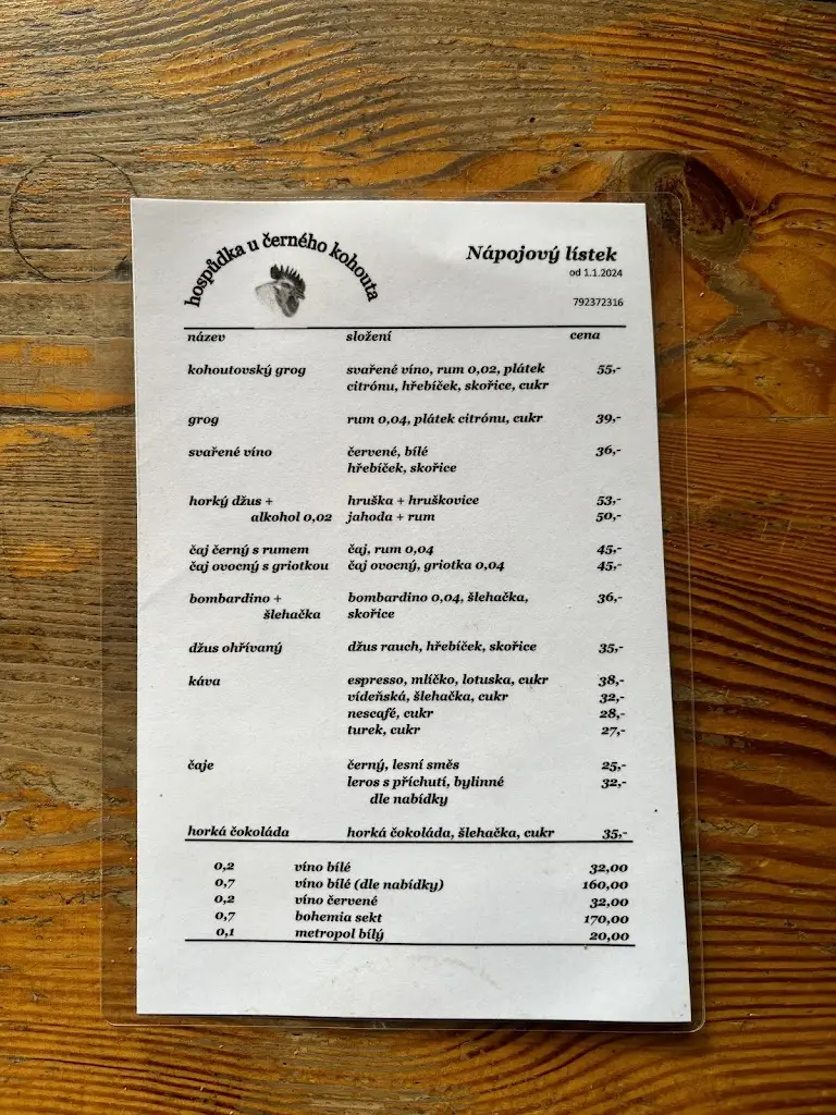 Menu_Restaurace U ČERNÉHO KOHOUTA_Třinec_image_2