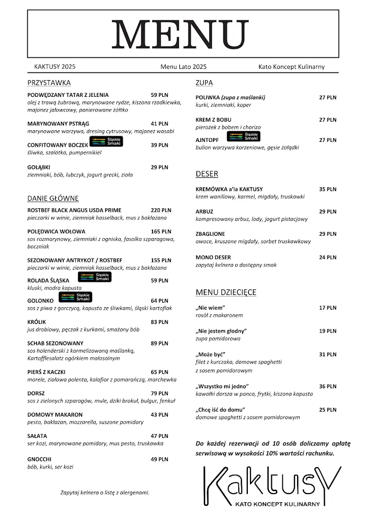 Menu_Restauracja Kaktusy Kato Koncept Kulinarny_Katovice_image_1