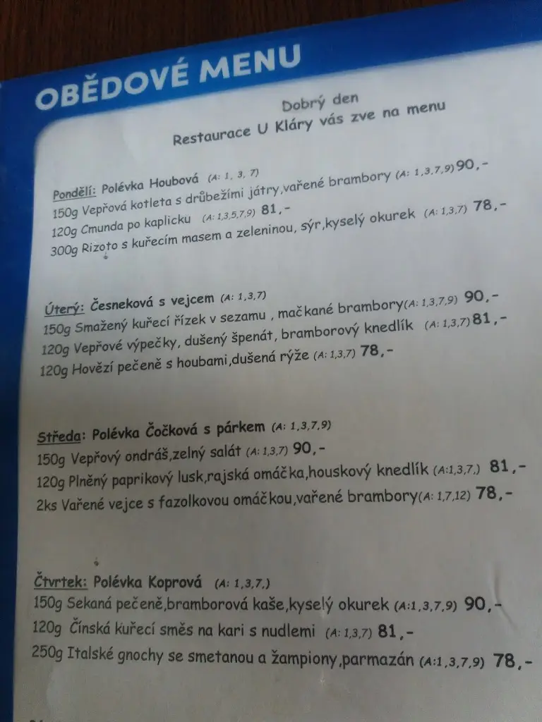 Menu_Restaurace a penzion u Kláry_Bludov_image_4