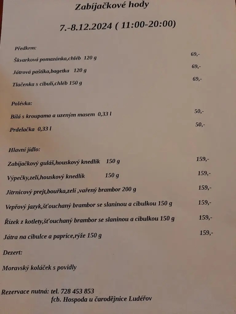 Menu_Hostinec U Čarodějnice_Drahanovice_image_1