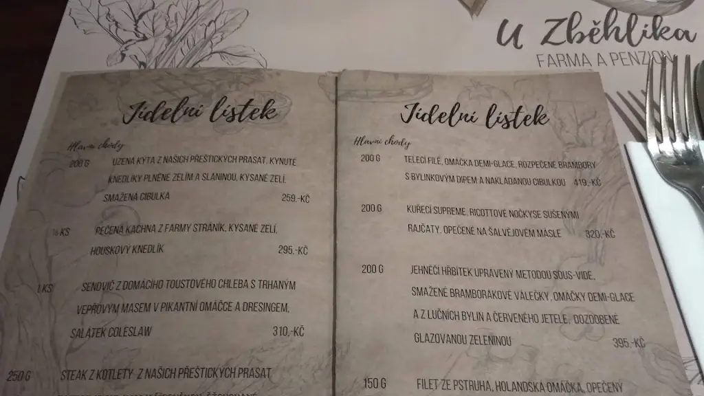 Menu_Restaurace a penzion U Zběhlíka_Dolní Újezd_image_3
