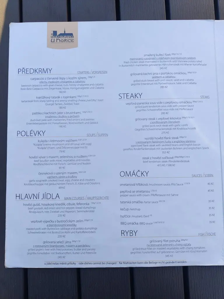 Menu_Restaurant U Mořice_Grygov_image_4