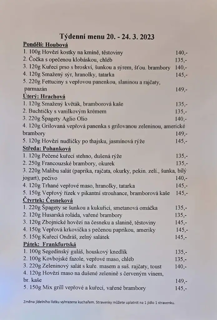 Menu_Restaurace a penzion 