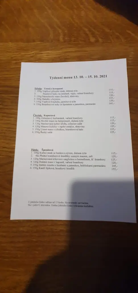 Menu_Restaurace a penzion 