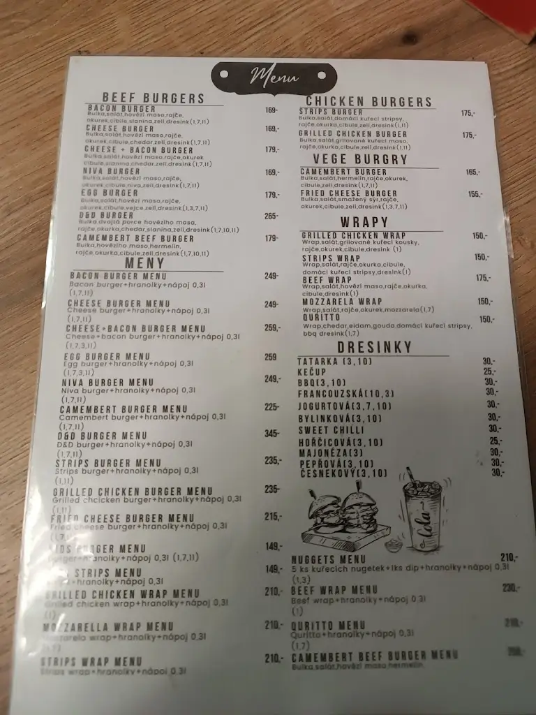 Menu_D&D burgers_Hustopeče Nad Bečvou_image_1