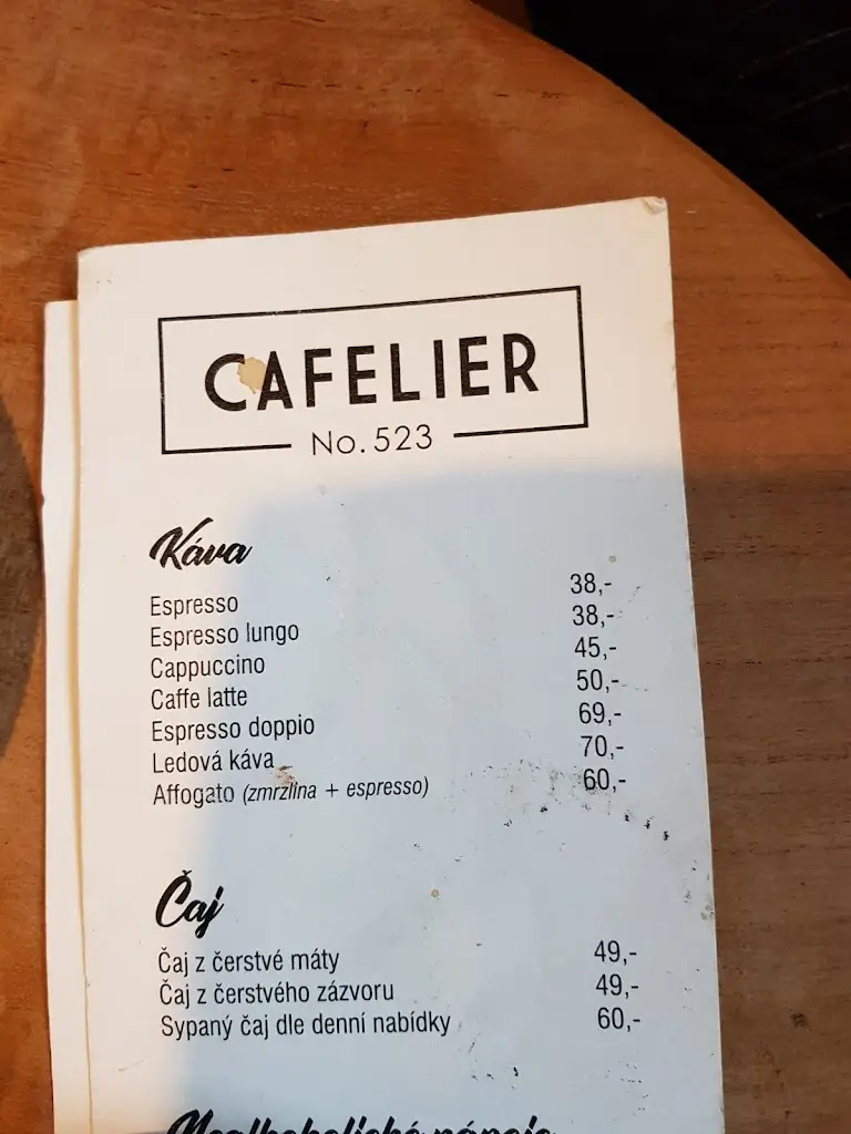 Menu_CAFELIER No. 523_Kostelec na Hané_immagine_2