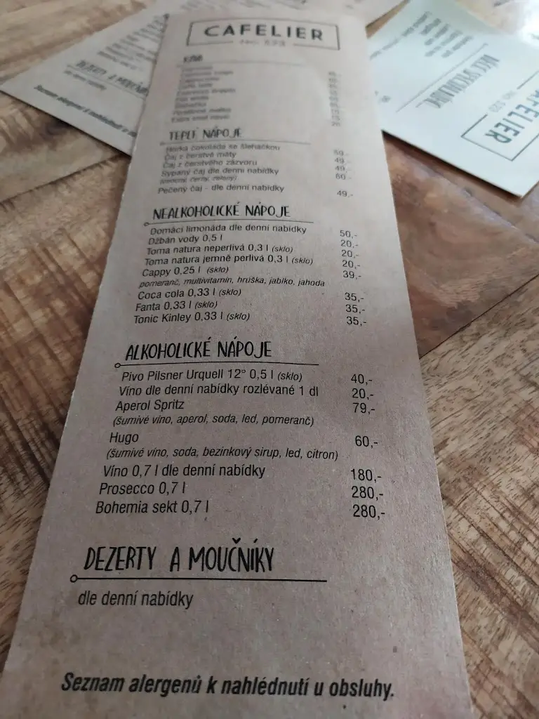 Menu_CAFELIER No. 523_Kostelec na Hané_immagine_3