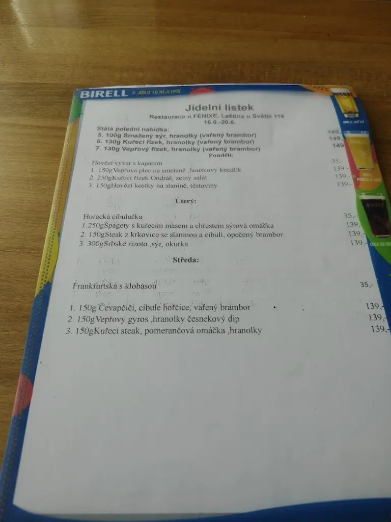 Menu_Restaurace U Fénixe_Leština_image_1