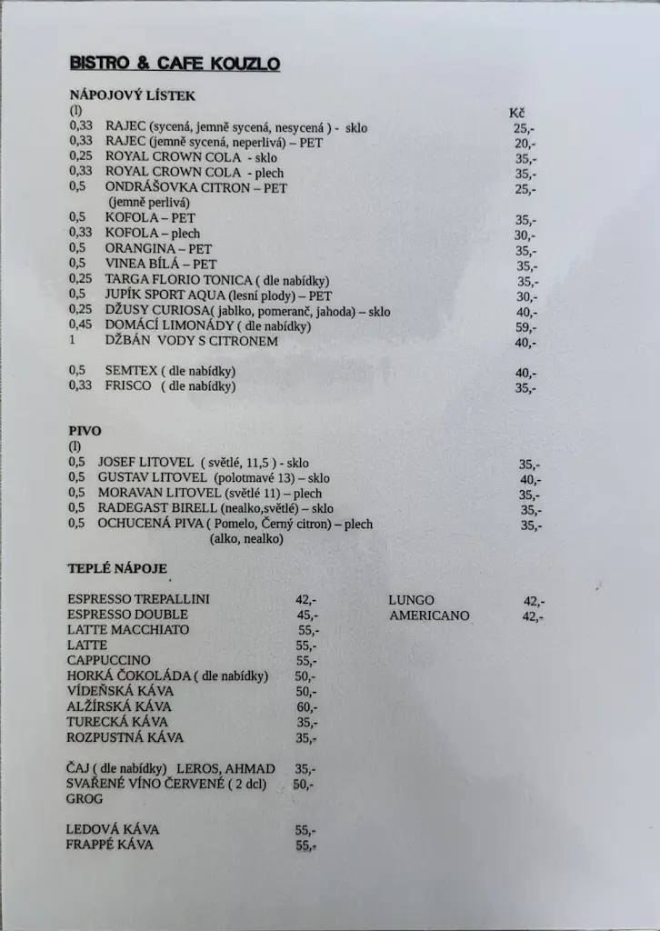 Menu_Bistro & Café Kouzlo_Konice_image_1