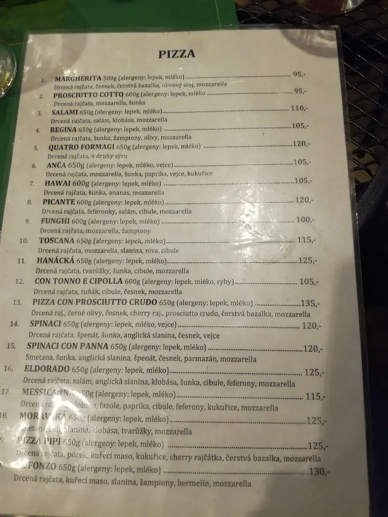 Menu_Pizzerie Na Bečvě_Lipník nad Bečvou_immagine_4