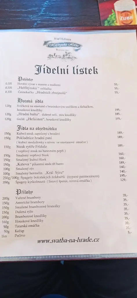Menu_Helfštýnská Holba_Lipník nad Bečvou_immagine_1