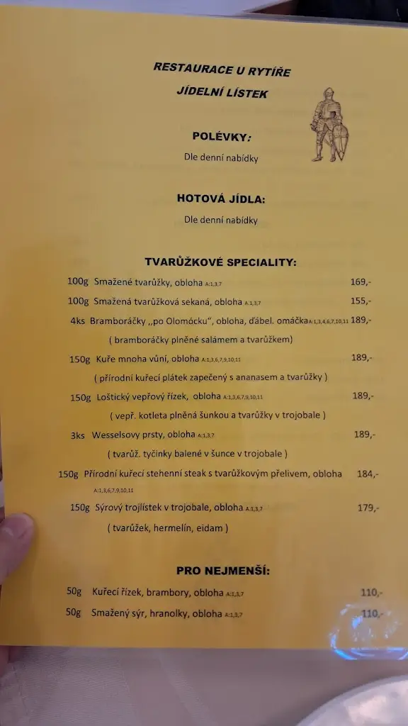 Menu_Pivnice U Rytíře_Loštice_image_1