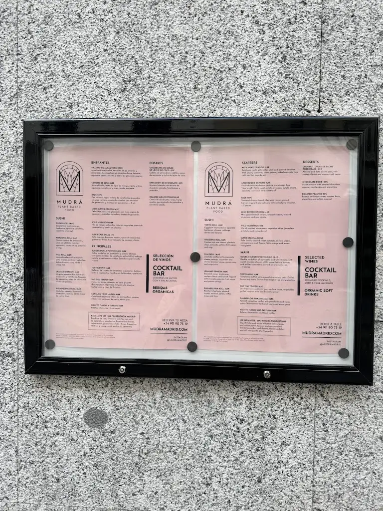Menu_Mudrá Plant Based Food | Healthy Food Madrid_Medlov_image_1