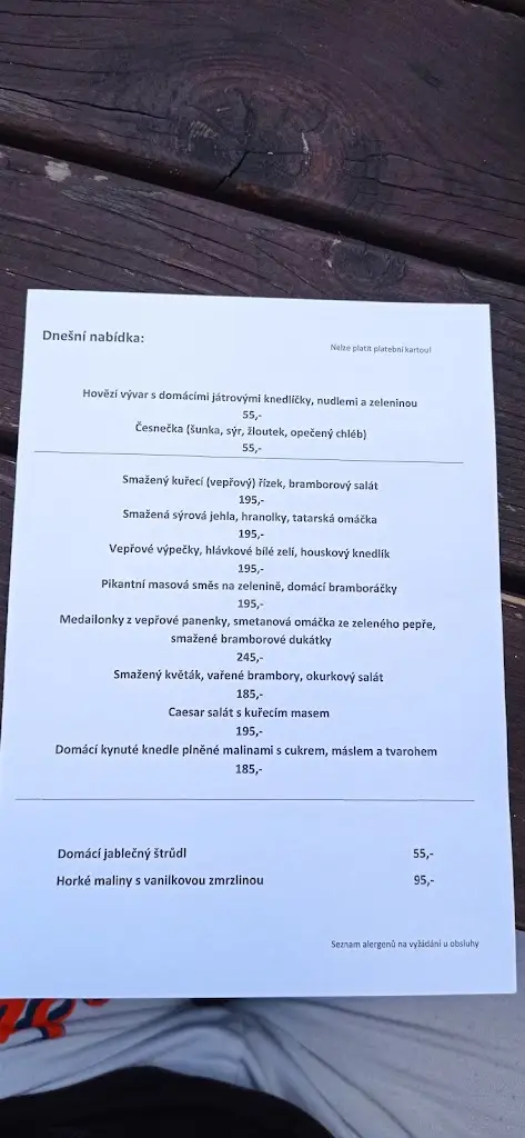 Menu_Zámecká Restaurace_Náměšť na Hané_immagine_4