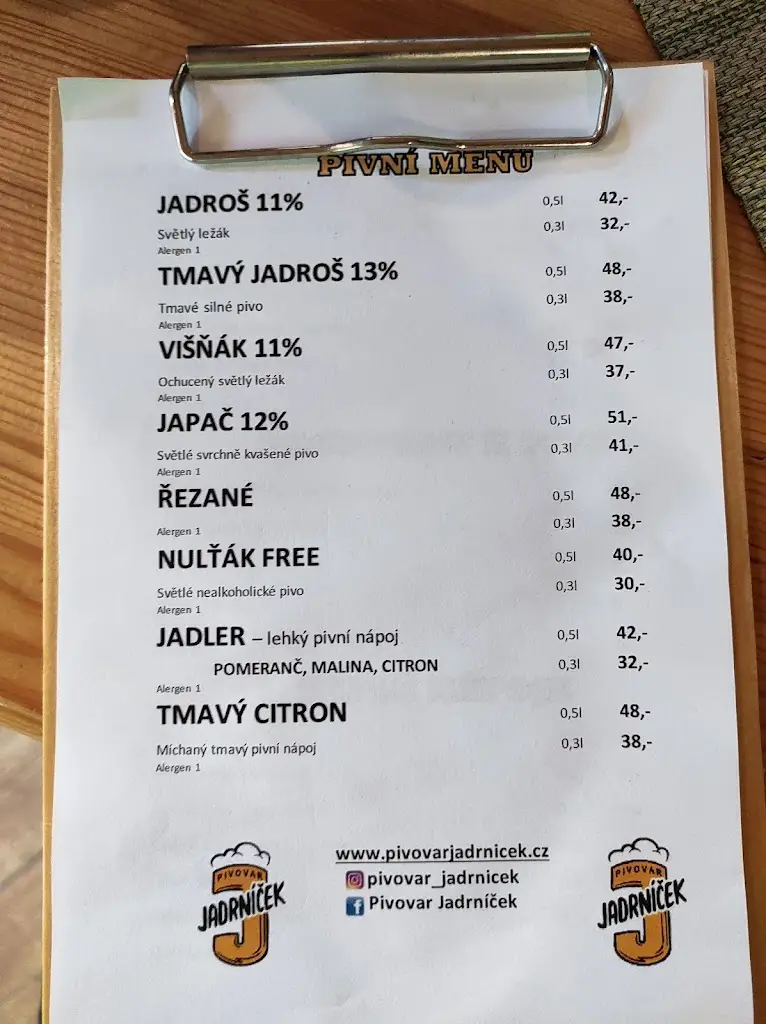Menu_Pivovar Jadrníček_Náměšť na Hané_image_1
