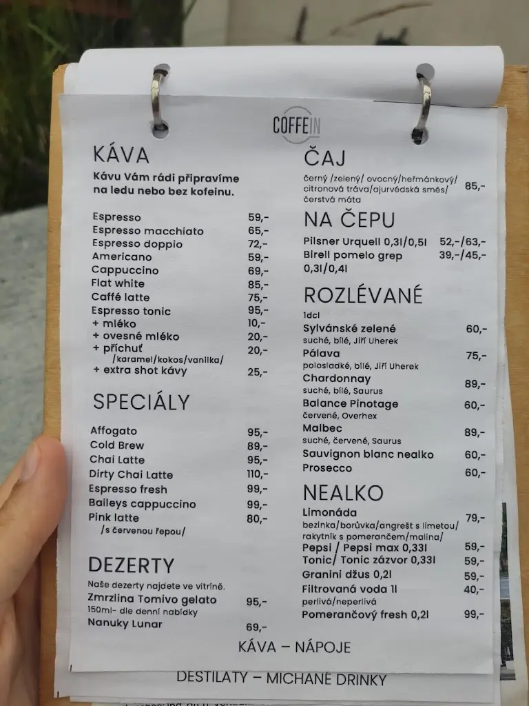 Menu_Cafe COFFEIN_Mostkovice_image_1