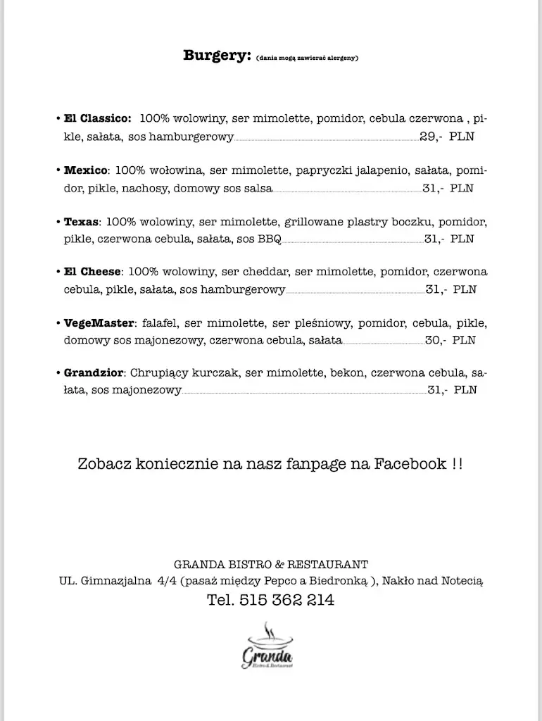 Menu_Granda Bistro & Restaurant_Náklo_image_3