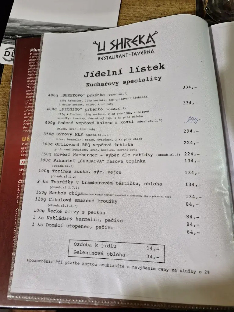 Menu_Taverna „U Shreka“_Okres Šumperk_image_1