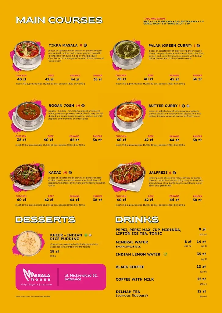 Menu_Restauracja Indyjska Masala House_Katovice_image_2
