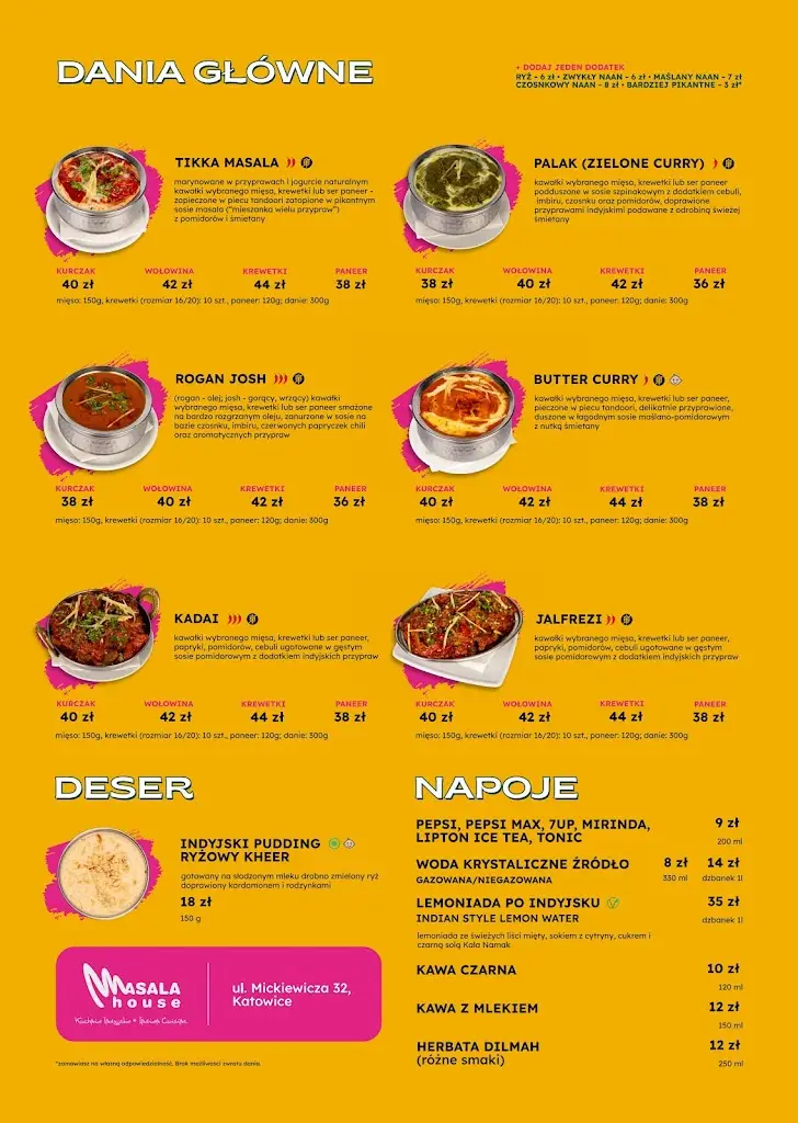 Menu_Restauracja Indyjska Masala House_Katovice_image_4