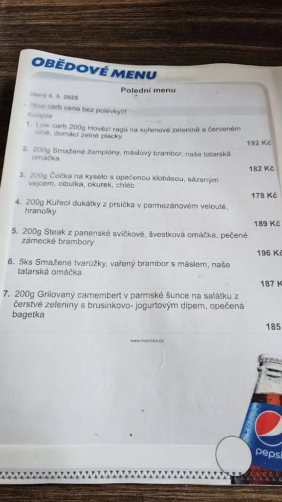 Menu_Restaurace ŠTĚPÁNOV_Štěpánov_image_1