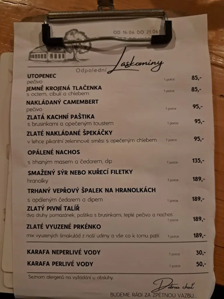 Menu_Hospůdečka Litvínovice_Litvínovice_immagine_1