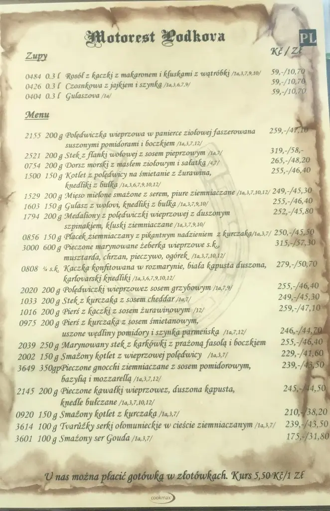 Menu_Motorest Podkova_Určice_image_1