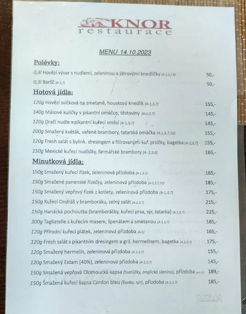Menu_Restaurace Knor Šternberk_Šternberk_image_4