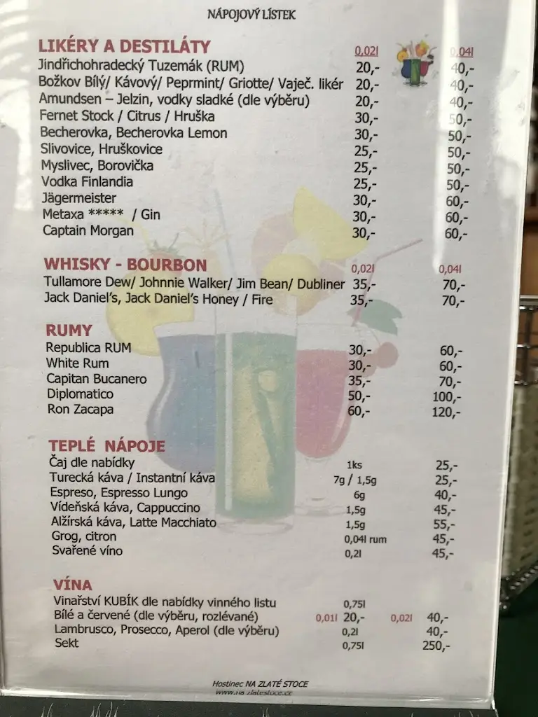 Menu_Restaurace Na Zlaté stoce_Litvínovice_immagine_4