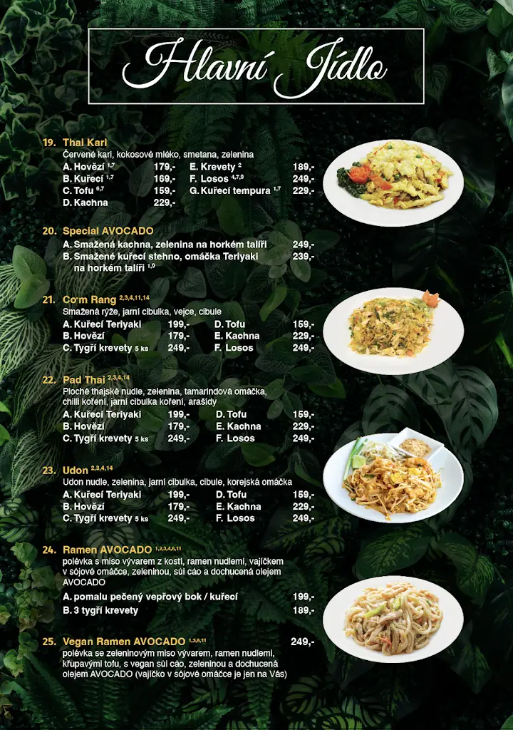 Menu_AVOCADO authentic vietnamese kitchen_Uničov_image_2