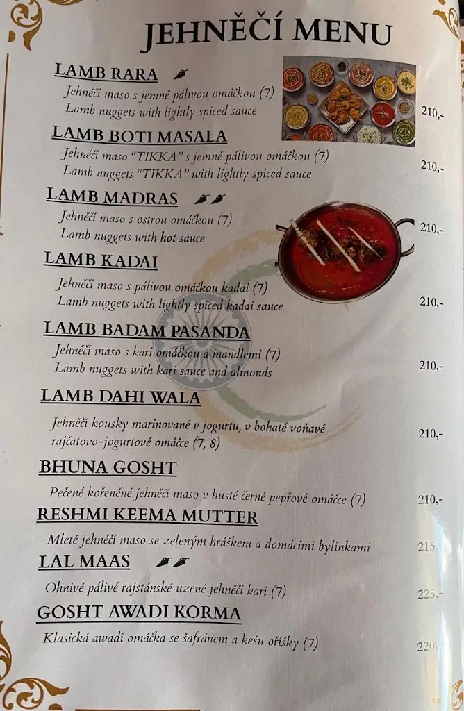 Menu_Diwali indicka restaurace_Uničov_immagine_4
