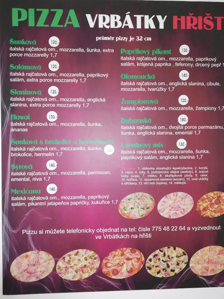 Menu_Občerstvení, pizzerie_Vrbátky_immagine_3