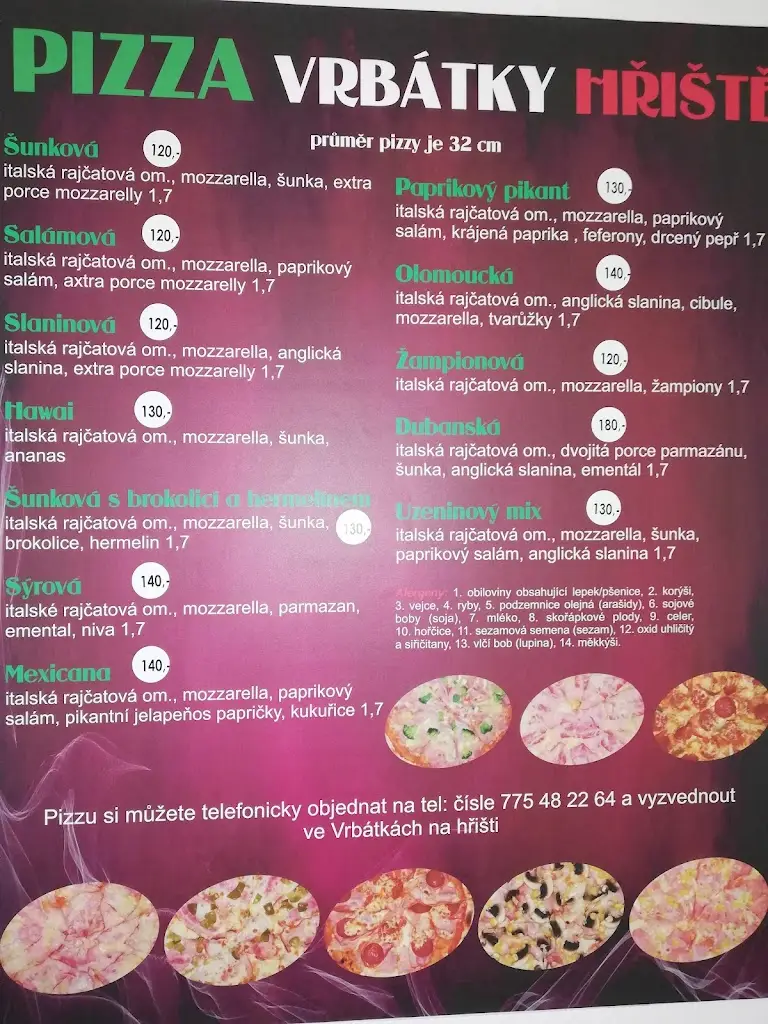 Menu_Občerstvení, pizzerie_Vrbátky_immagine_4