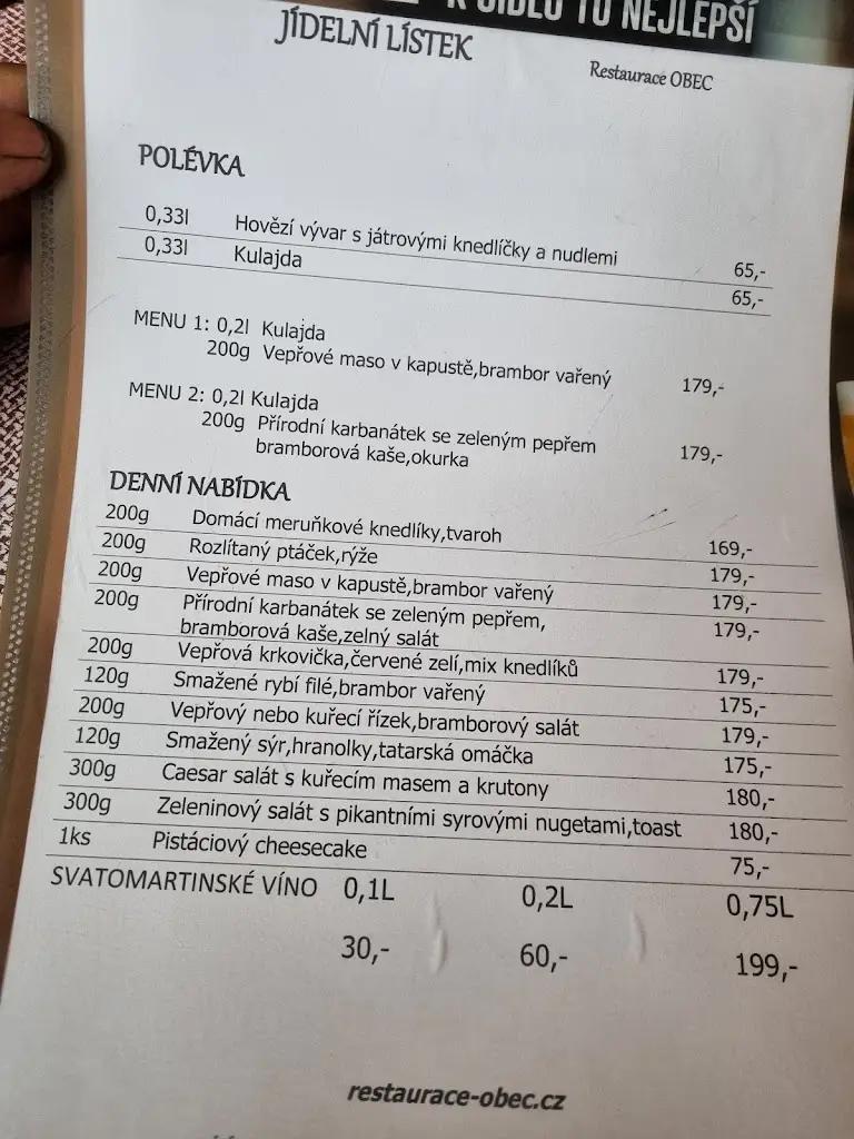 Menu_Restaurace Na obci_Lišov_immagine_1