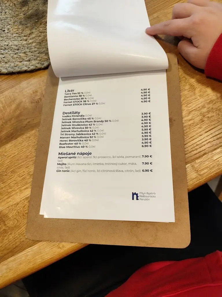 Menu_Mlyn Bystrá reštaurácia & penzión_Bystré_immagine_4