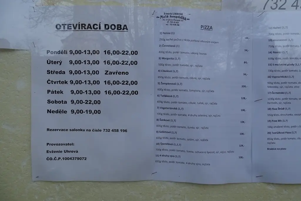 Menu_Pizzerie U Evžénie_Dolní Čermná_image_1