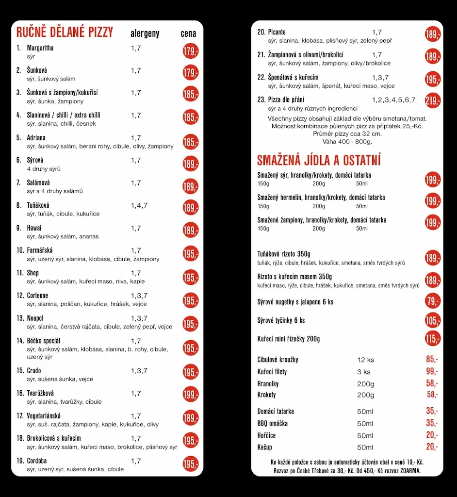 Menu_Béčko pizzeria bar_Česká Třebová_image_1
