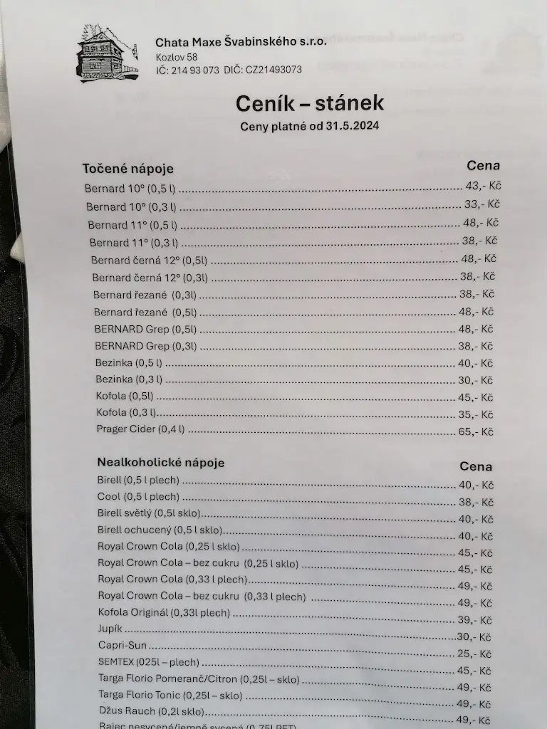 Menu_Chata Maxe Švabinského_Česká Třebová_immagine_3