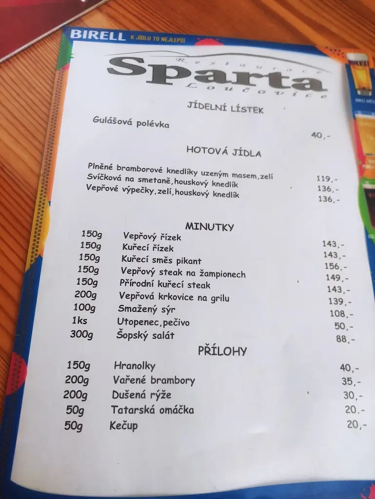 Menu_Restaurace Sparta Loučovice_Loučovice_image_4