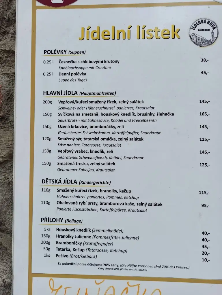 Menu_The Noble Fir Inn_Jedlová_immagine_3