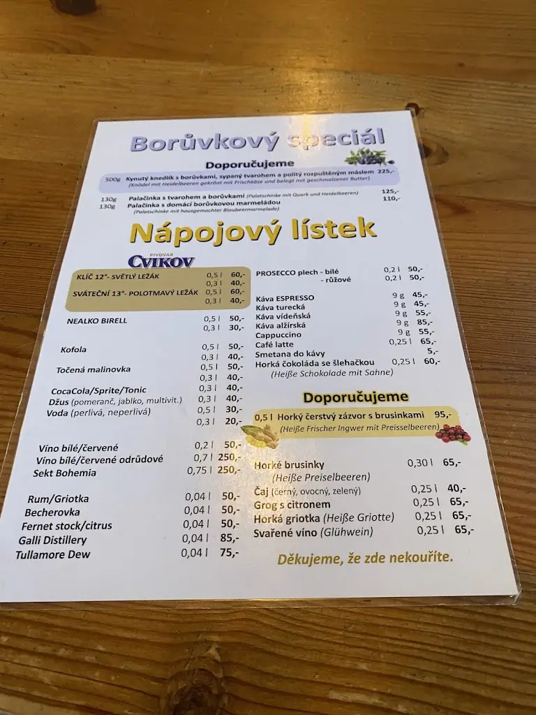 Menu_The Noble Fir Inn_Jedlová_immagine_4