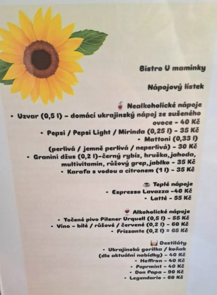 Menu_Hospoda U Maminky_Jablonné nad Orlicí_image_1