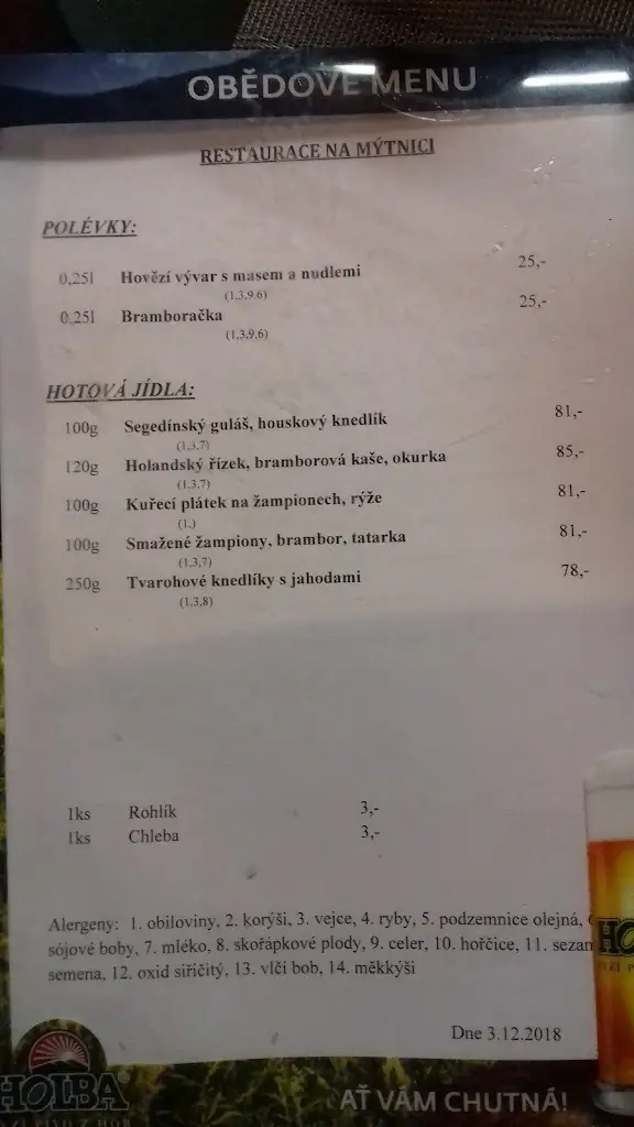 Menu_Restaurace Na Mýtnici_Jablonné nad Orlicí_immagine_1