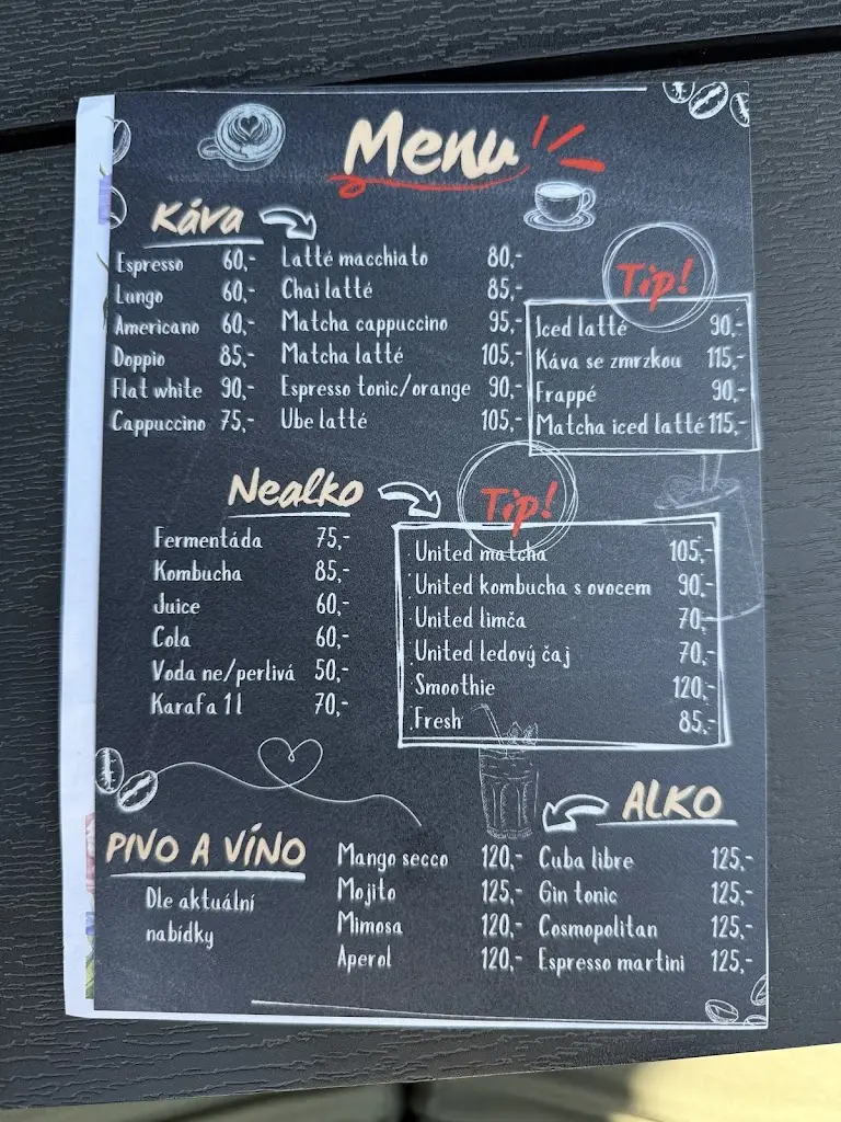 Menu_United kávárna v zahradě_Rybitví_image_1