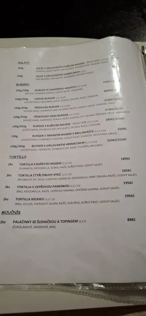 Menu_Restaurace Na hladince_Moravská Třebová_image_2