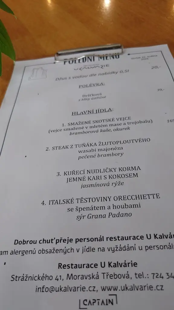 Menu_Restaurace U Kalvárie_Moravská Třebová_image_1