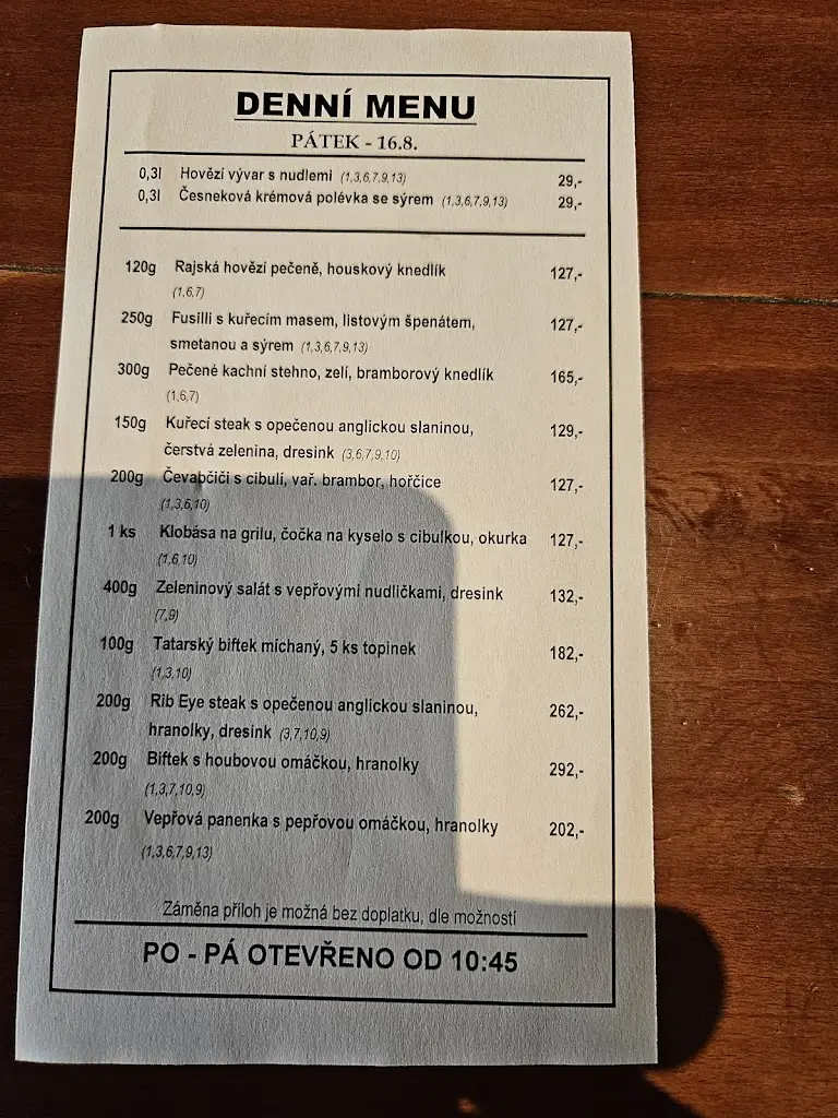 Menu_Green Frog Restaurant_Pardubice_image_1