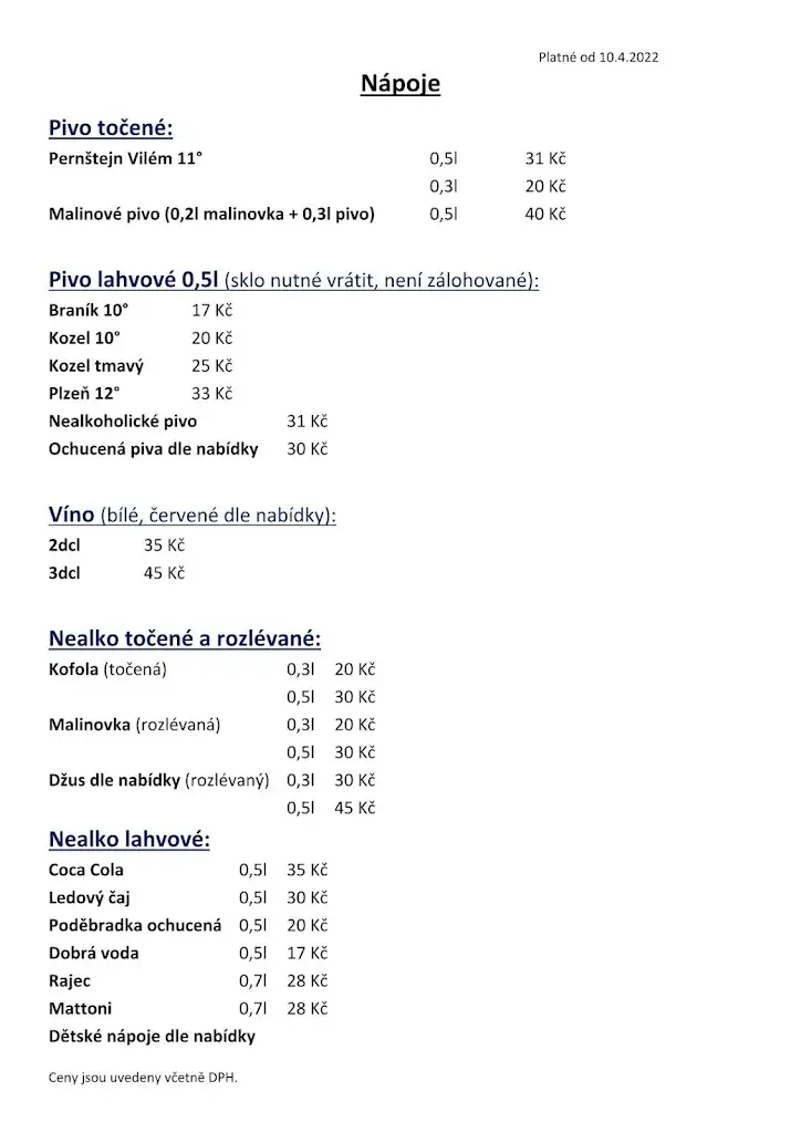 Menu_Hospoda Brozany_Staré Hradiště_image_2